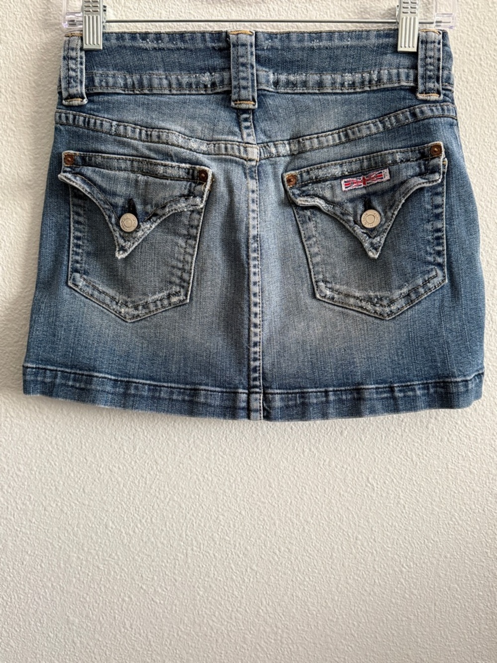 Hudson Jeans Denim Mini Skirt Size 28 Y2K Low Rise Distressed - Picture 2 of 8